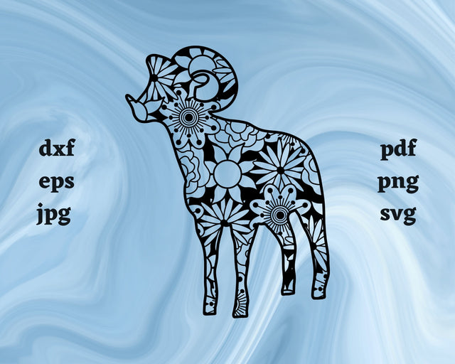 Dall Sheep Mandala SVG Cut File SVG Northern Light SVG 