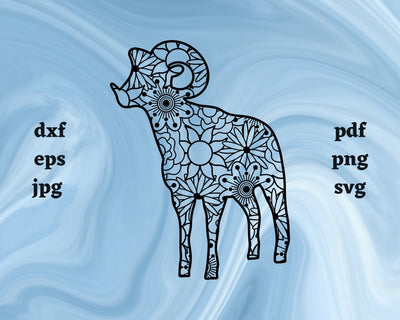 Dall Sheep Mandala SVG Cut File SVG Northern Light SVG 