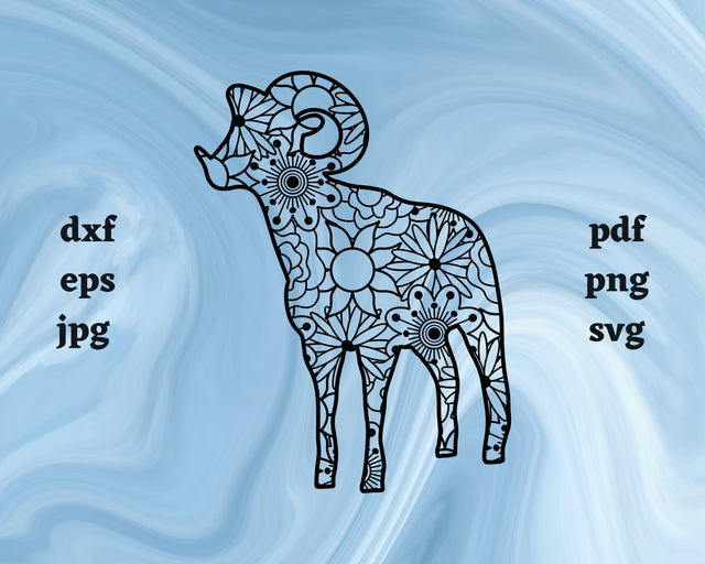 Dall Sheep Mandala SVG Cut File SVG Northern Light SVG 