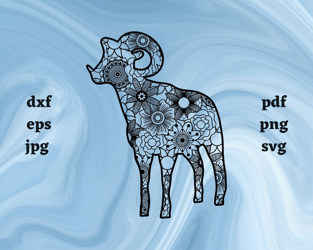 Dall Sheep Mandala SVG Cut File SVG Northern Light SVG 