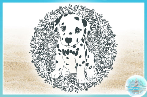 Dalmation Puppy with Mandala Zentangle SVG SVG Harbor Grace Designs 