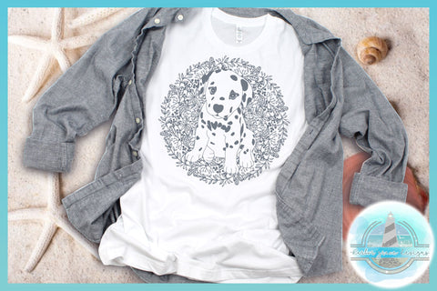 Dalmation Puppy with Mandala Zentangle SVG SVG Harbor Grace Designs 