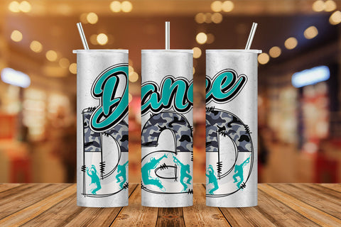 Dance Dad Camo Leopard Teal Father's Day T shirt Tumbler Design Png Sublimation Files Sublimation DesignDestine 