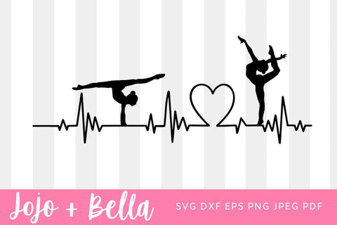 Dance Heartbeat SVG, Gymnast Heartbeat Svg, Dancer Svg, Gymnast Svg for Cricut, Silhouette, Sublimation SVG Jojo&Bella 