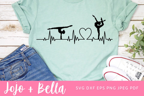 Dance Heartbeat SVG, Gymnast Heartbeat Svg, Dancer Svg, Gymnast Svg for Cricut, Silhouette, Sublimation SVG Jojo&Bella 