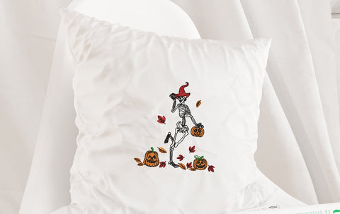 Dance of the Skeleton embroidery design, Skeleton with pumpkin design, Halloween embroidery design, 3 sizes, instant download. Embroidery/Applique DESIGNS ArtEMByNatalia 