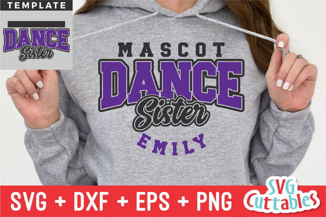 Dance Sister svg Cut File - Dance Team - Dance Template 0045 - svg - eps - dxf - png - Silhouette - Cricut - Digital Download SVG Svg Cuttables 