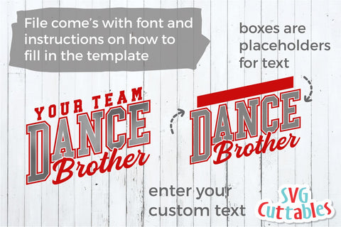 Dance svg Cut File - Dance Brother - Dance Template 0016 - svg - eps - dxf - png - Dance Coach - Silhouette - Cricut - Digital Download SVG Svg Cuttables 