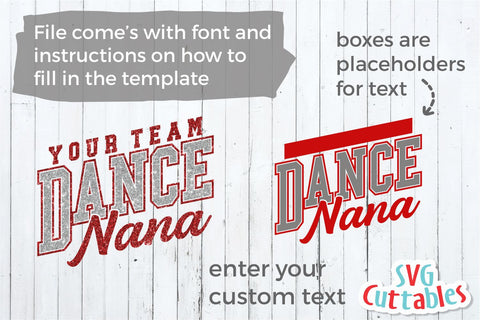 Dance svg Cut File - Dance Nana - Dance Template 009 - svg - eps - dxf - png - Silhouette - Cricut - Digital Download SVG Svg Cuttables 