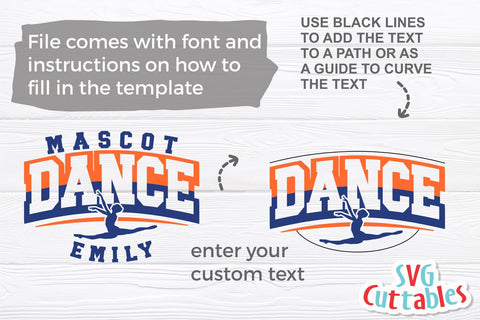 Dance svg Cut File - Dance Team - Dance Template 0033 - svg - eps - dxf - png - Silhouette - Cricut - Digital Download SVG Svg Cuttables 
