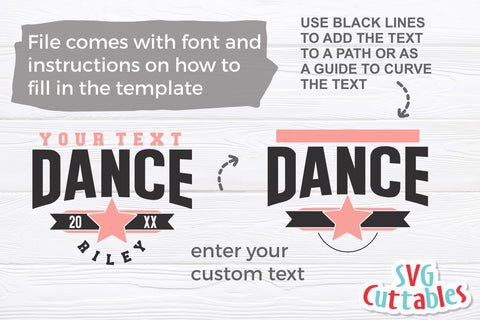 Dance svg Cut File - Dance Team - Dance Template 0041 - svg - eps - dxf - png - Silhouette - Cricut - Digital Download SVG Svg Cuttables 