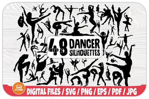 Dance SVG Cut File | Dancers Svg | Dancer Clipart | Dancer Silhouettes | Dance Mom Svg SVG TonisArtStudio 