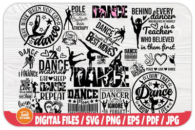 Dance SVG Cut Files | Dancer Svg Bundle | Dancers Svg | Dance Coach Svg | Pole Dancer Svg | Ballerina Svg SVG TonisArtStudio 