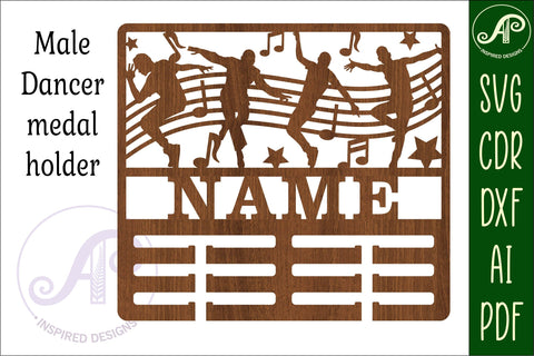 Dancer female medal holder Name svg laser cut template SVG APInspireddesigns 