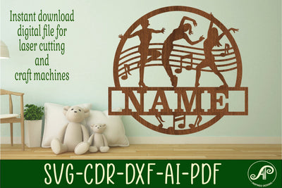Dancer name sign, SVG, music themed wall art SVG APInspireddesigns 
