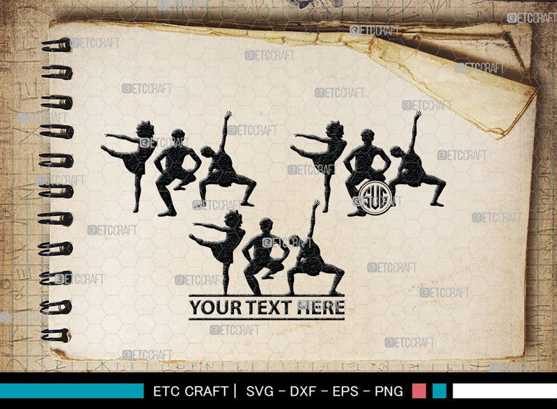 Dancer Team Monogram, Dancer Team Silhouette, Dancer Team SVG, Ballet ...