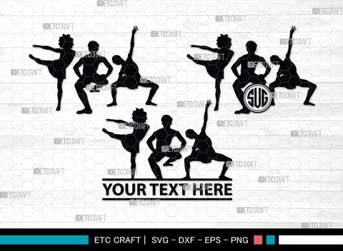 Dancer Team Monogram, Dancer Team Silhouette, Dancer Team SVG, Ballet Dancer Svg, Dancer Svg, Ballerina Svg, SB00351 SVG ETC Craft 