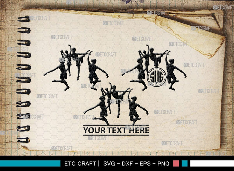 Dancer Team Monogram, Dancer Team Silhouette, Dancer Team SVG, Ballet ...