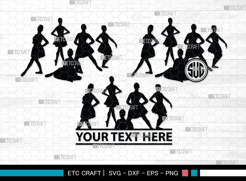 Dancer Team Monogram, Dancer Team Silhouette, Dancer Team SVG, Ballet Dancer Svg, Dancer Svg, Ballerina Svg, SB00351 SVG ETC Craft 