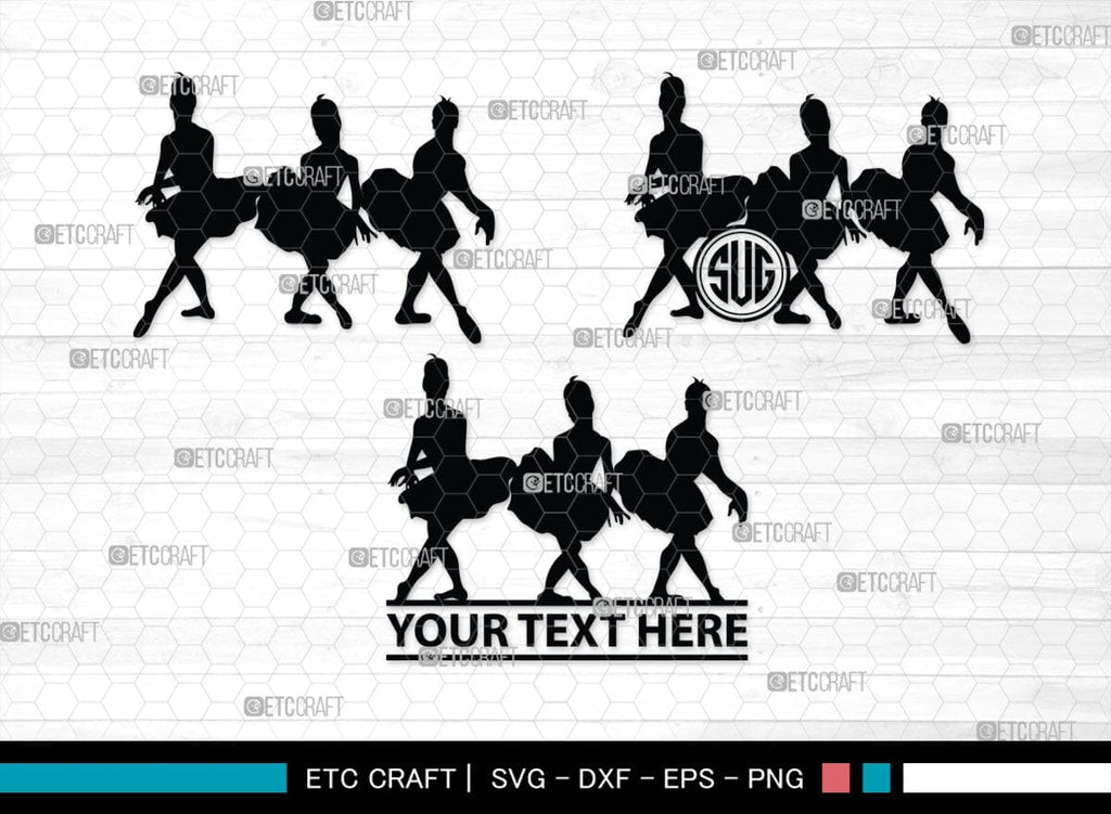 Dancer Team Monogram, Dancer Team Silhouette, Dancer Team SVG, Ballet ...