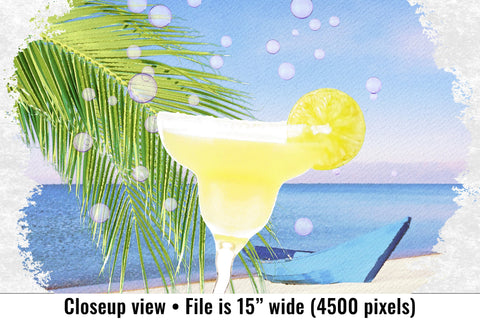 Dancing Lemon Margarita on the Beach PNG Sublimation Angel on Empire 