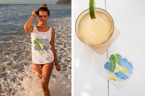 Dancing Lemon Margarita on the Beach PNG Sublimation Angel on Empire 