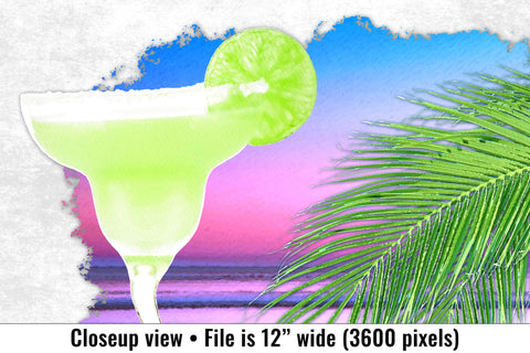 Dancing Lime Margarita on the Beach PNG Sublimation Angel on Empire 