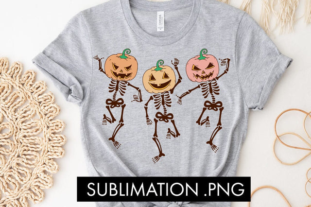 Dancing Pumpkin Skeletons PNG Sublimation Sublimation Freeling Design House 