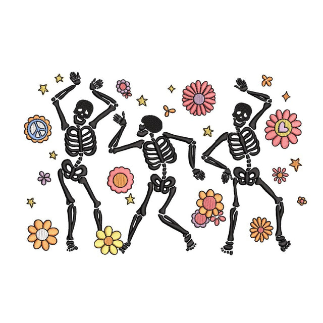 Dancing Skeletons Embroidery Design, Halloween Machine Embroidery Design, 3 sizes, Instant Download Embroidery/Applique DESIGNS Nino Nadaraia 