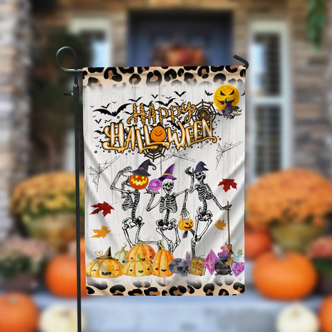 Dancing Skeletons Happy Halloween Garden Flag - 12x18 Garden Flag Sublimation Design Download PNG File Instant Download Sublimation CaldwellArt 