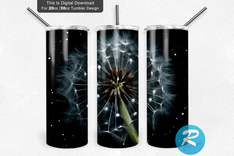 Dandelion Dark 20 oz / 30 oz Skinny Tumbler Sublimation Regulrcrative 