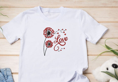 Dandelion embroidery design, Love embroidery. SVG ArtEMByNatalia 