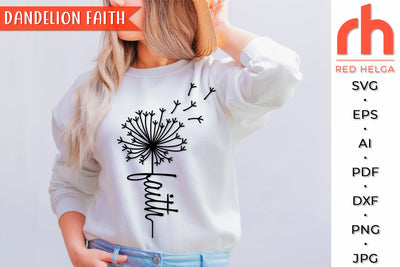 Dandelion Faith SVG - Floral Cross Cut File SVG RedHelgaArt 