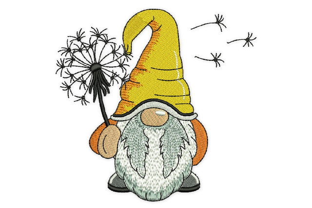 Dandelion Gnome Embroidery Design, Summer Embroidery Designs Embroidery/Applique DESIGNS NextEmbroidery 