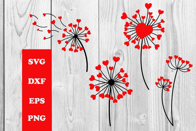 Dandelion heart, valentine dandelion SVG dadan_pm 