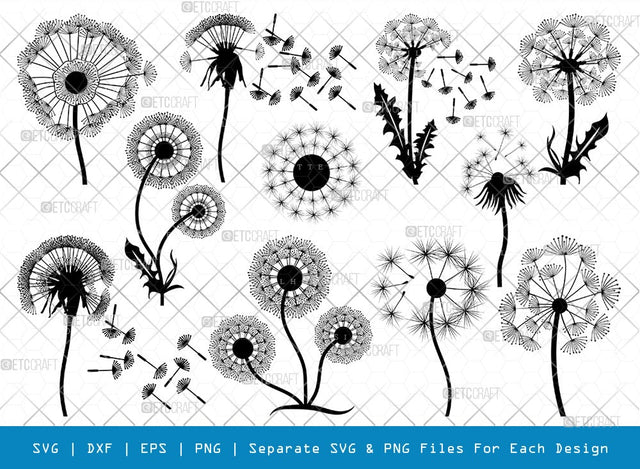 Dandelion SVG Cut Files | Dandelion Silhouette | Flower Svg | Summer Svg | Blossom Svg | Dandelion Flower Svg | Dandelion Bundle SVG ETC Craft 
