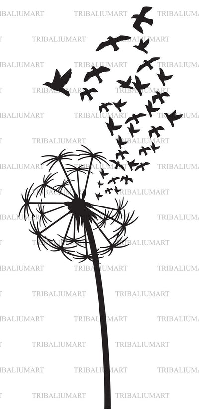 Dandelion with Birds SVG TribaliumArtSF 