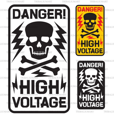 Danger! High voltage sign SVG TribaliumArtSF 