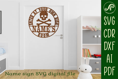 Danger name sign svg laser cut template SVG APInspireddesigns 