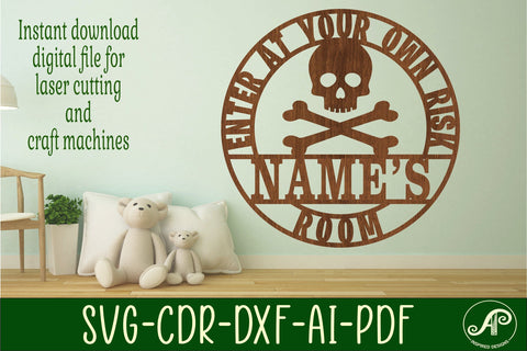 Danger name sign svg laser cut template SVG APInspireddesigns 