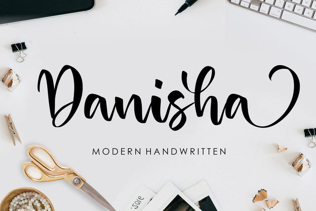 Danisha Modern Handwritten Font Font Balpirick 