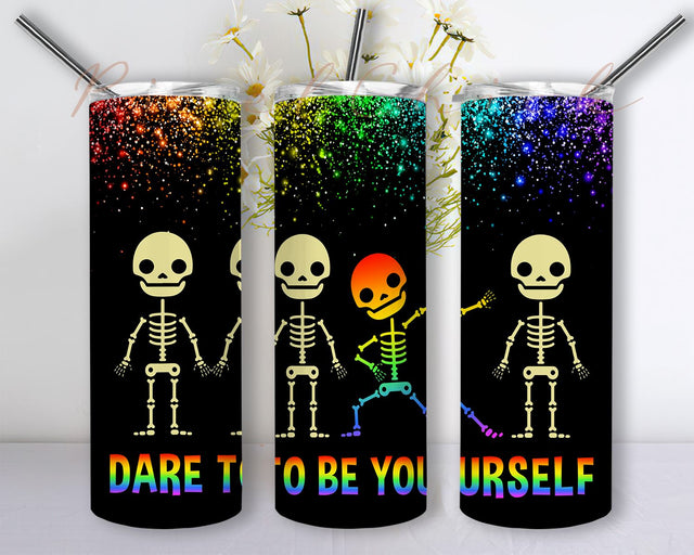 Dare To Be Yourself LGBT Pride Month Tumbler PNG, LGBTQ Sublimation Designs for Tumbler Sublimation PixelChick 