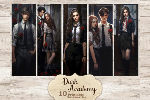 Dark Academy Bookmarks | Ephemera Printable SVG GlamArtZhanna 