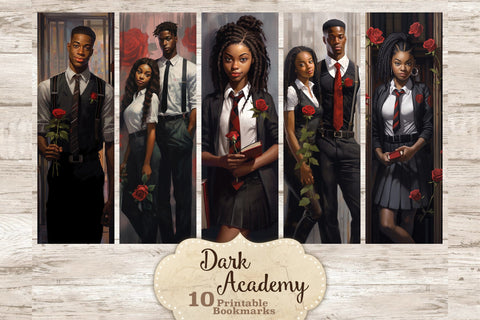 Dark Academy Bookmarks | Ephemera Printable SVG GlamArtZhanna 