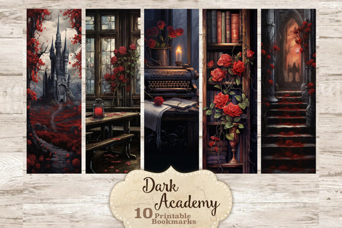 Dark Academy Bookmarks | Gothic Printable Paper SVG GlamArtZhanna 