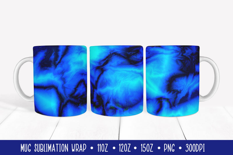 Dark Blue Mug Sublimation Design. Marble Texture Mug Wrap Sublimation LaBelezoka 