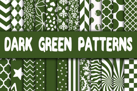 Dark Green Patterns Digital Paper Sublimation Old Market 
