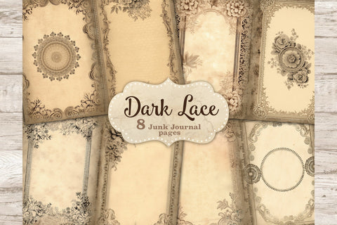 Dark Lace Junk Journal Kit | Framed Collage Sheets SVG GlamArtZhanna 