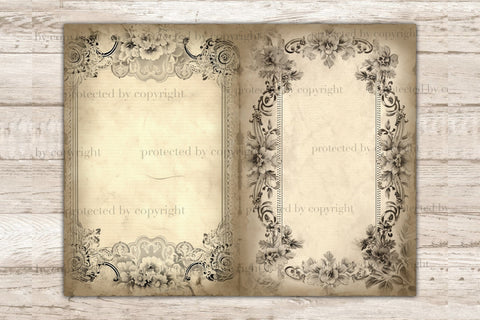 Dark Lace Junk Journal Kit | Framed Collage Sheets SVG GlamArtZhanna 