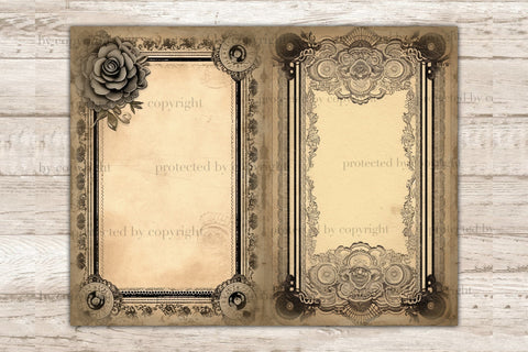 Dark Lace Junk Journal Kit | Framed Collage Sheets SVG GlamArtZhanna 